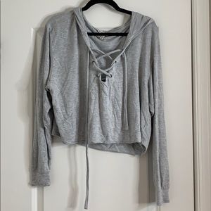 Express one eleven lace up crop